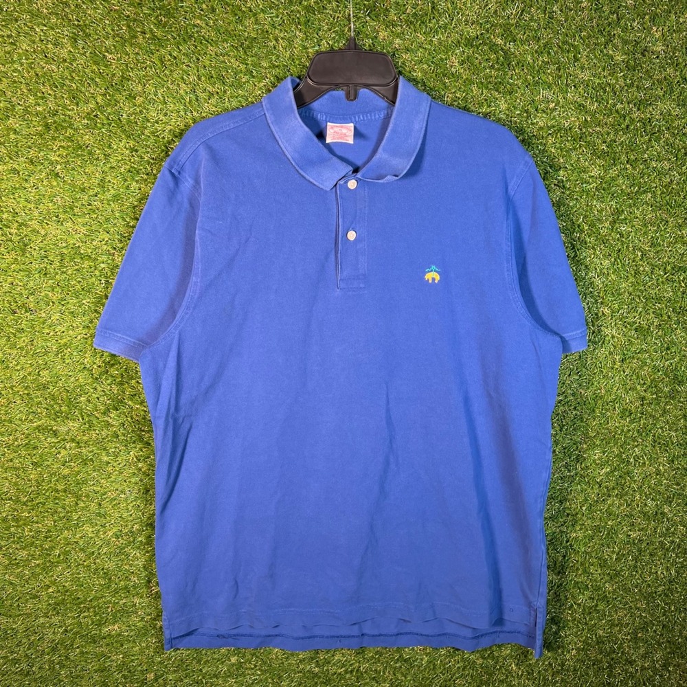 Brooks‎ Brothers Mens XL Blue Supima Cotton Original Fit Short Sleeve Polo Shirt